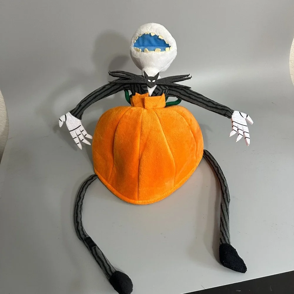 Disney Parks Jack Skellington Plush Pumpkin Hat Nightmare Christmas Halloween